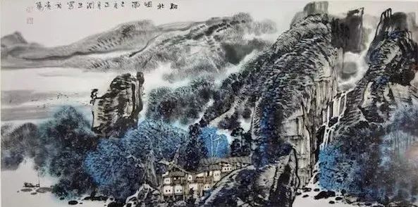 《黔北烟雨》70×140cm