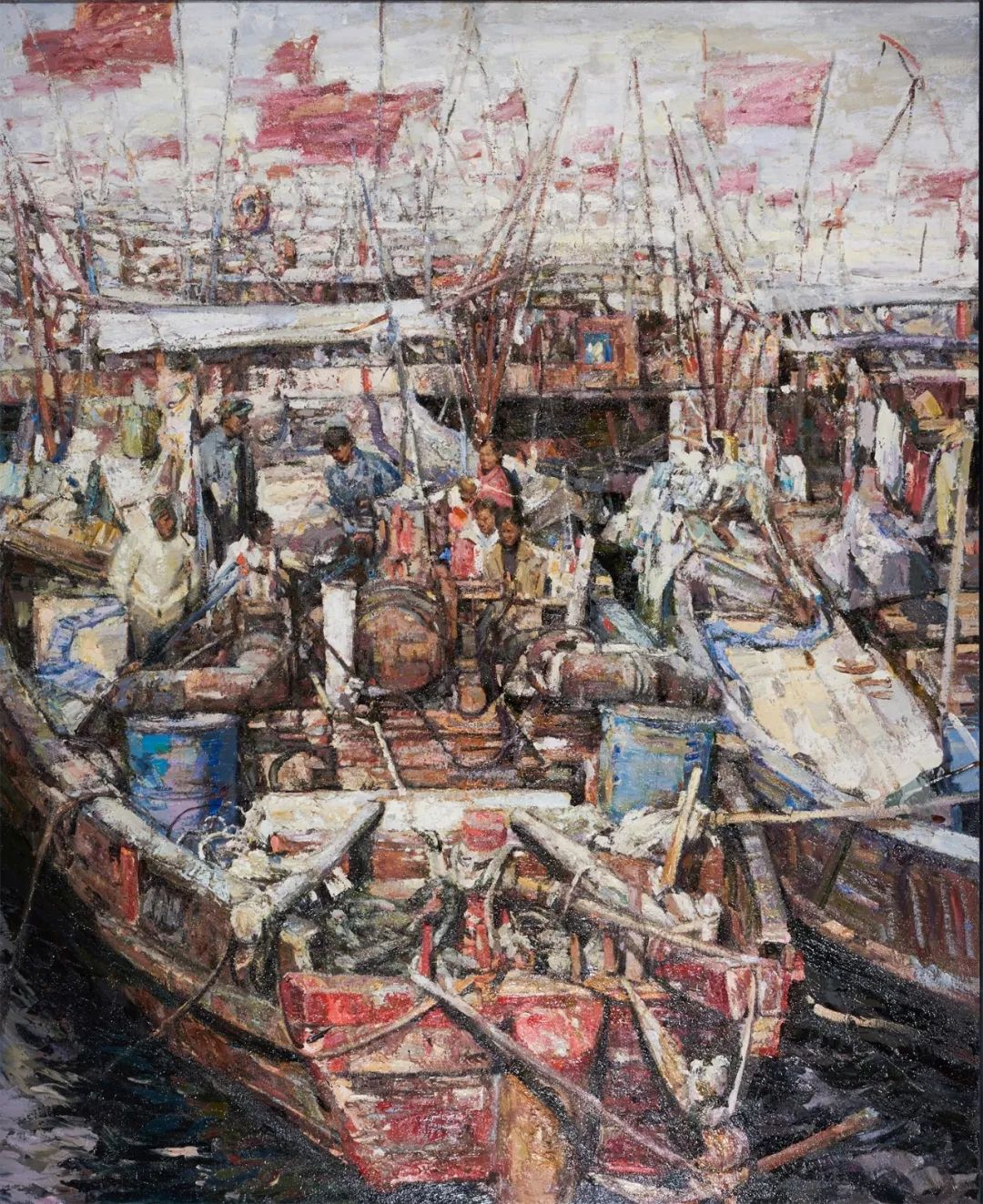 董晓丽 《飘动的旗》 120×180cm 油画