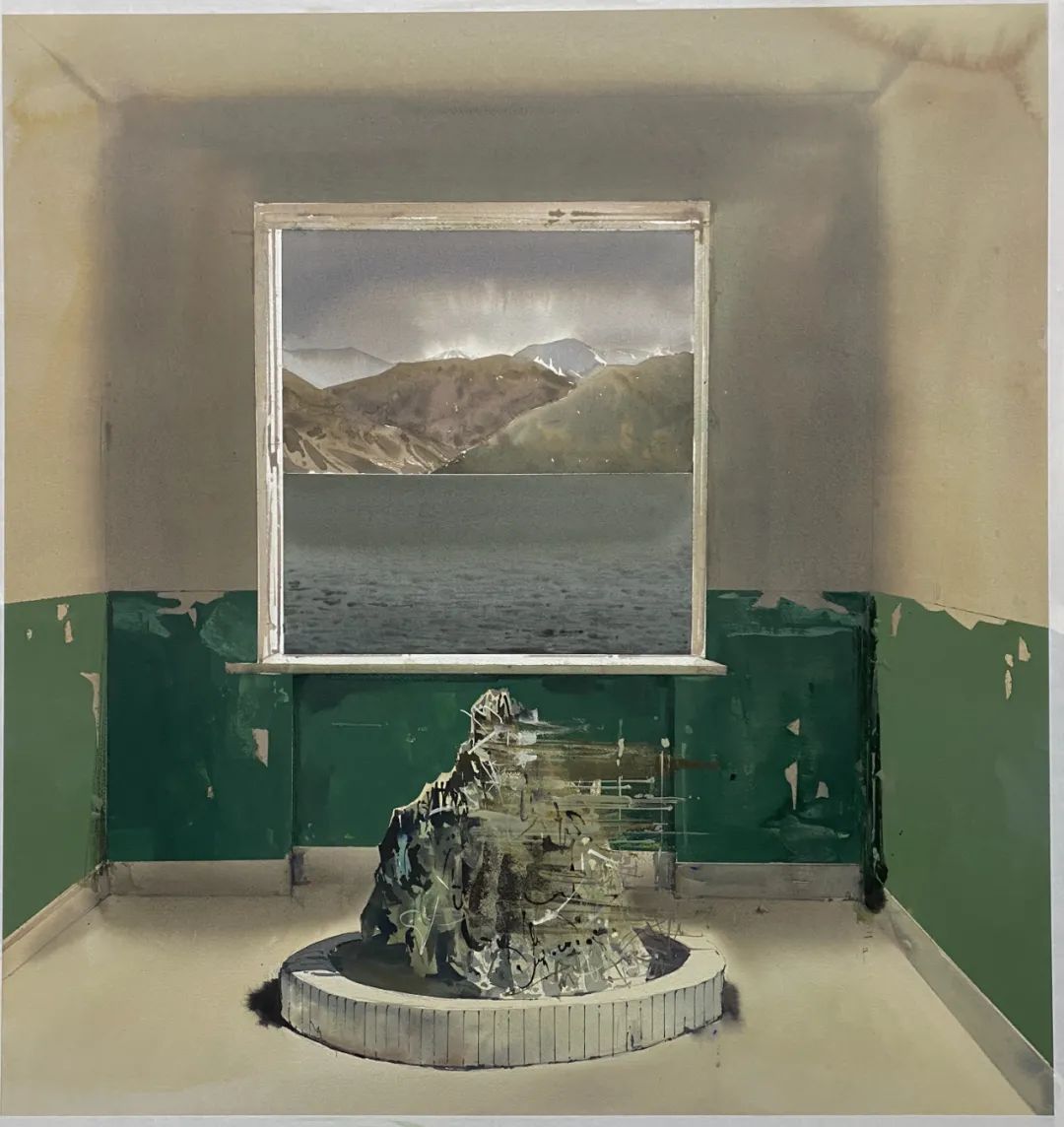 白露洋《山外山》纸本水彩75×80cm2021年