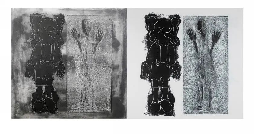 《谎言（黑白》 130×65cm 2020年 木刻