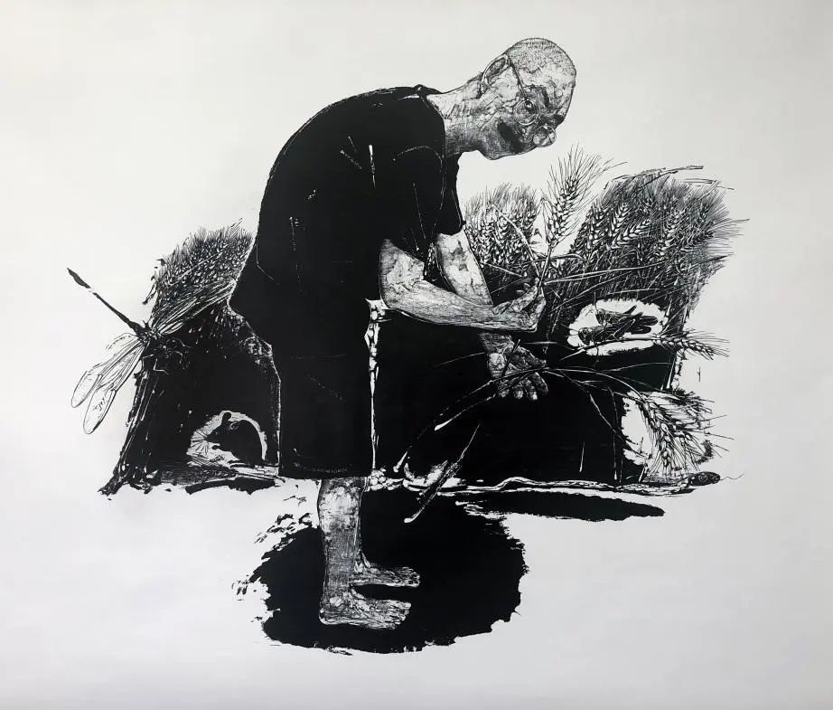《麦子》 91×80cm 2021年 木刻