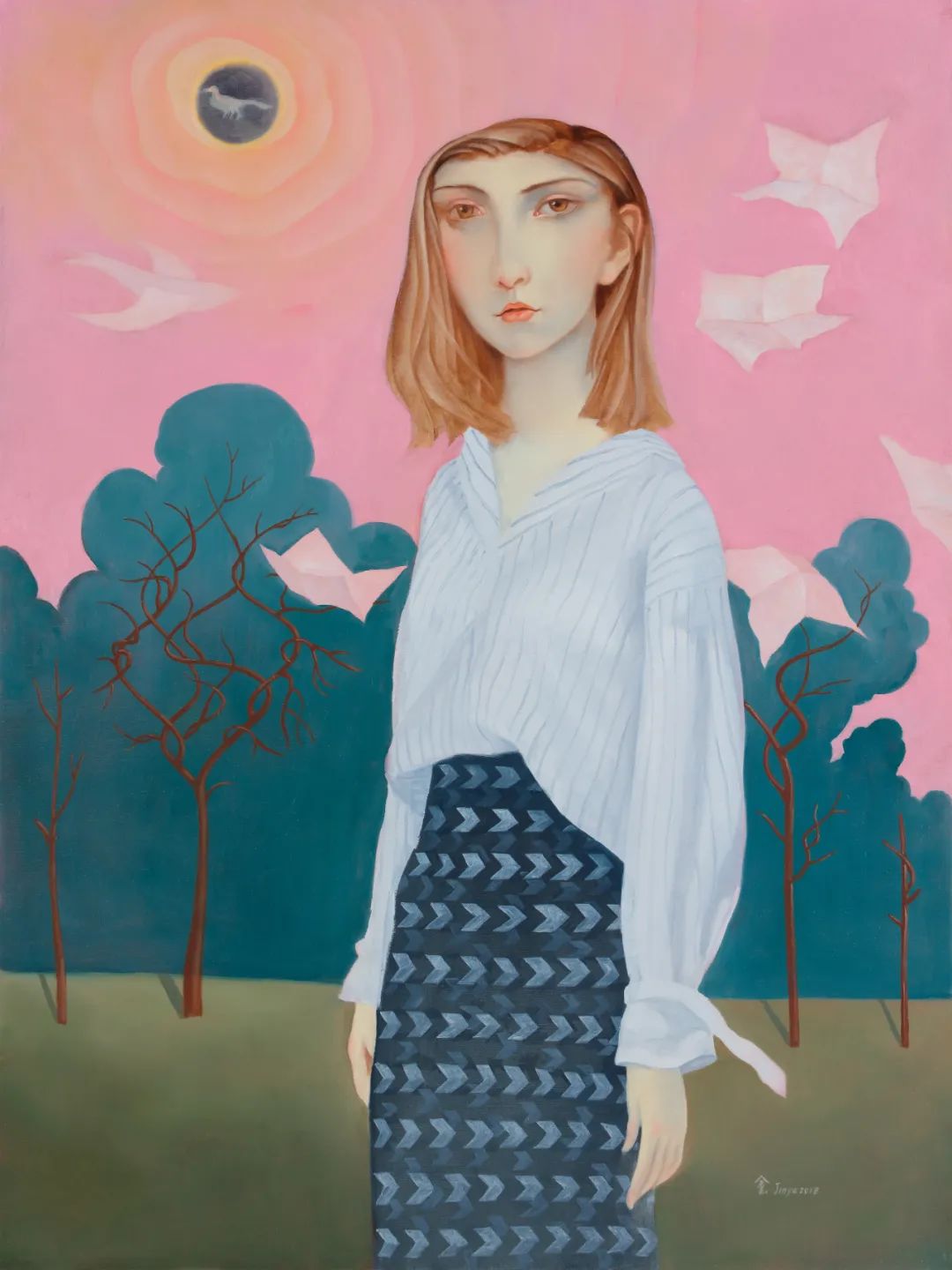 《无尽的光晕》90cm x120cm布面油画 2018