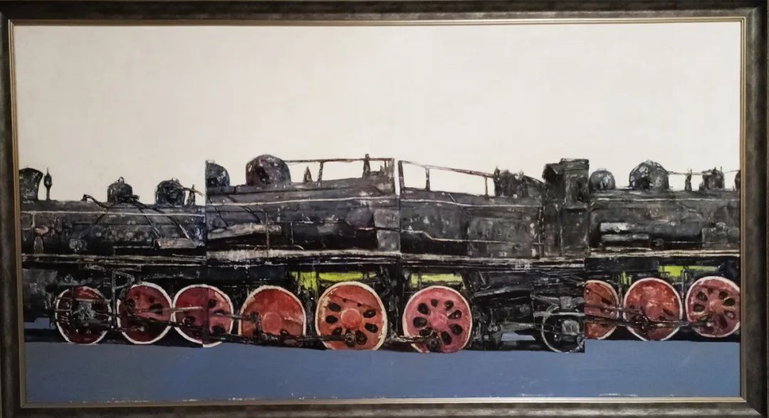 作品名称：《三线记忆》 作者：文忠波油画 60x120cm