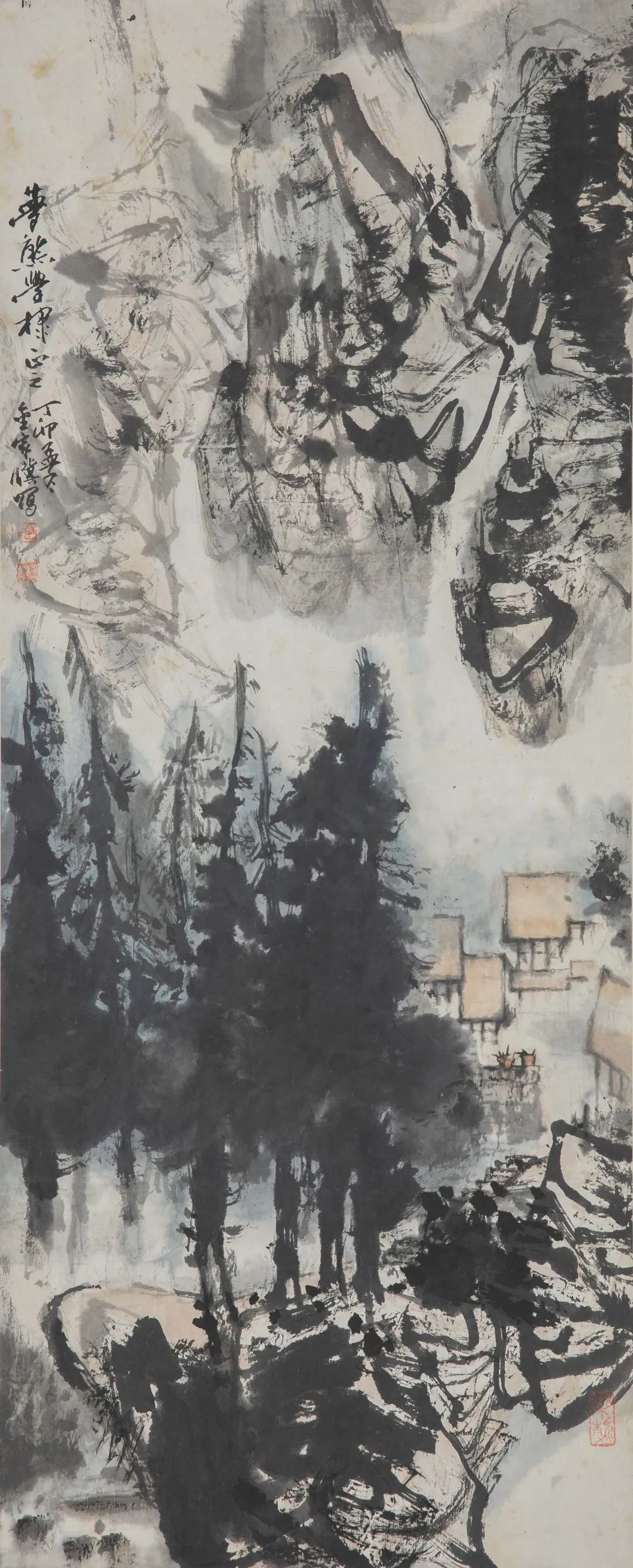 金家骥 《山居图》 85×34cm 1987年