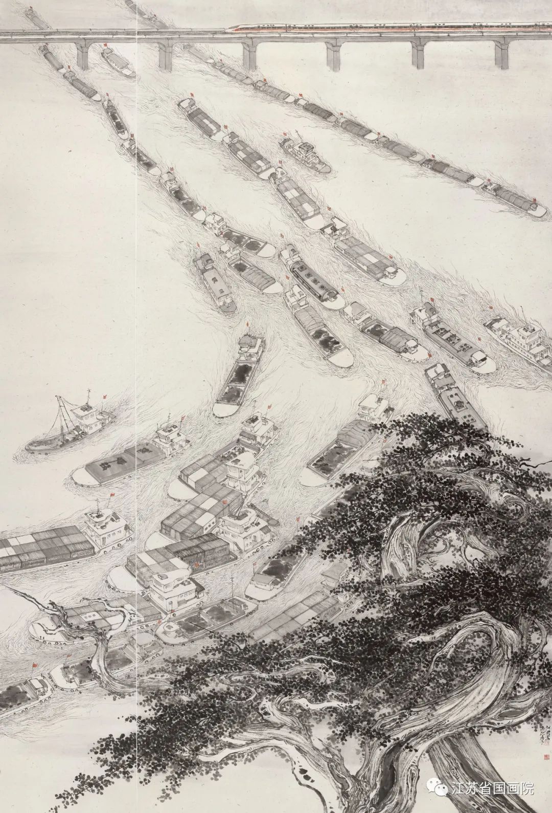 曾立国作品《百舸争流》240cm×165cm