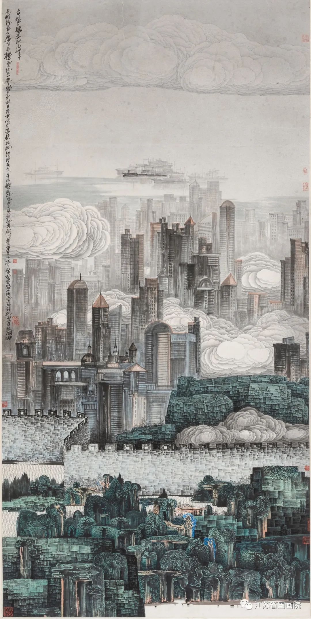 薛亮作品《古城骤然起高峰》244cm×124.5cm