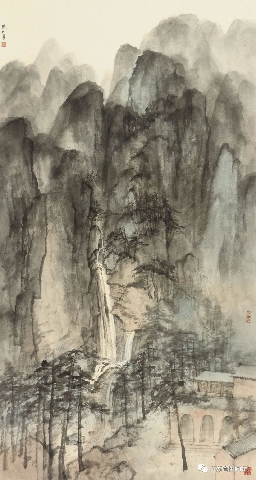 张利勇作品《庐山瀑布》180cm×96cm