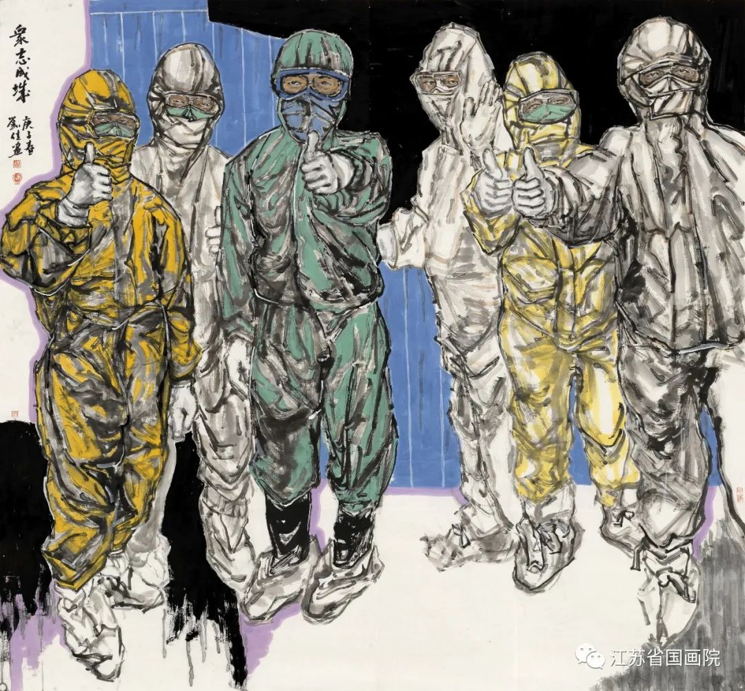 刘佳作品《众志成城》180cm×180cm