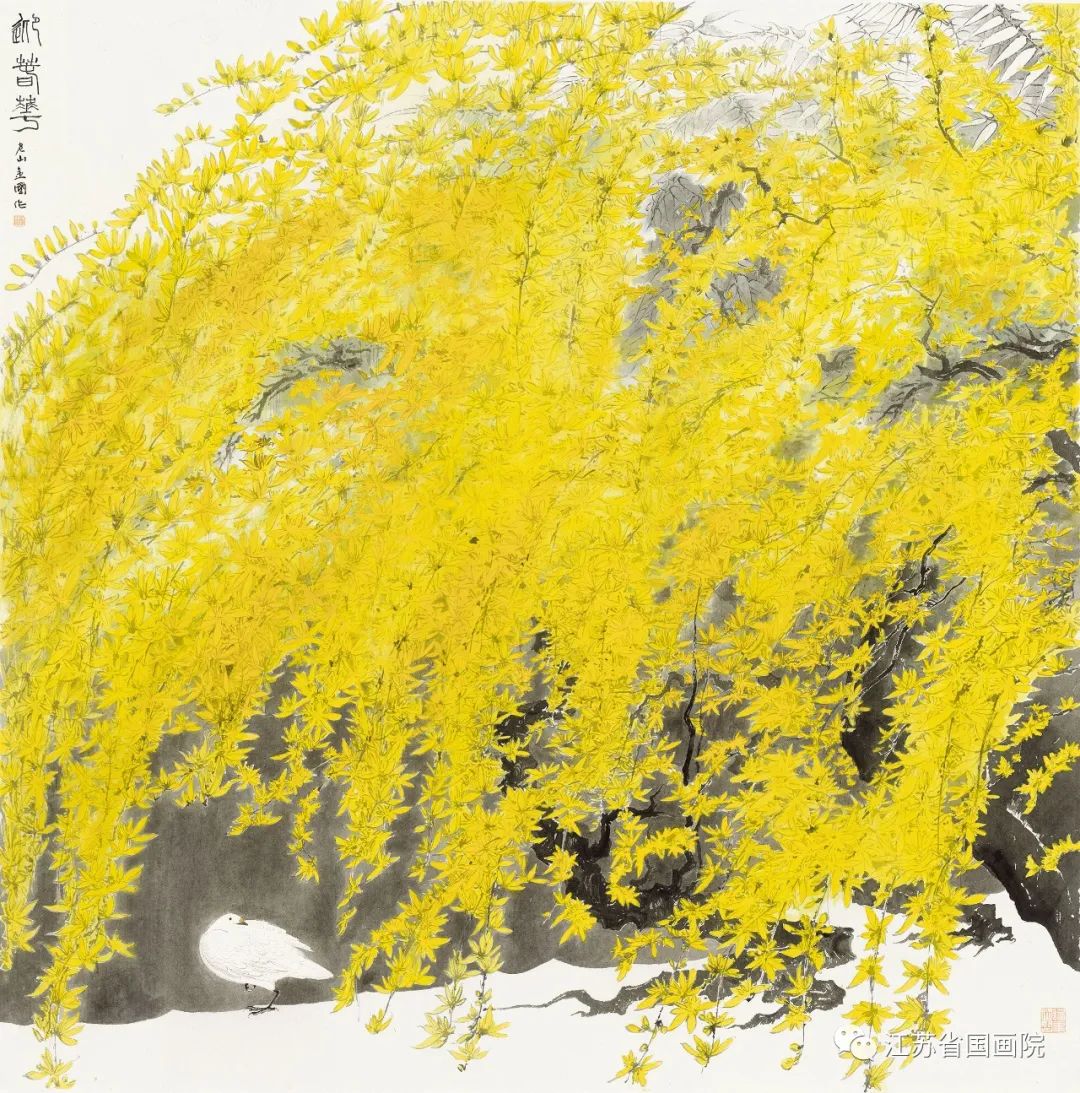 李金国作品《迎春花》135cm×135cm