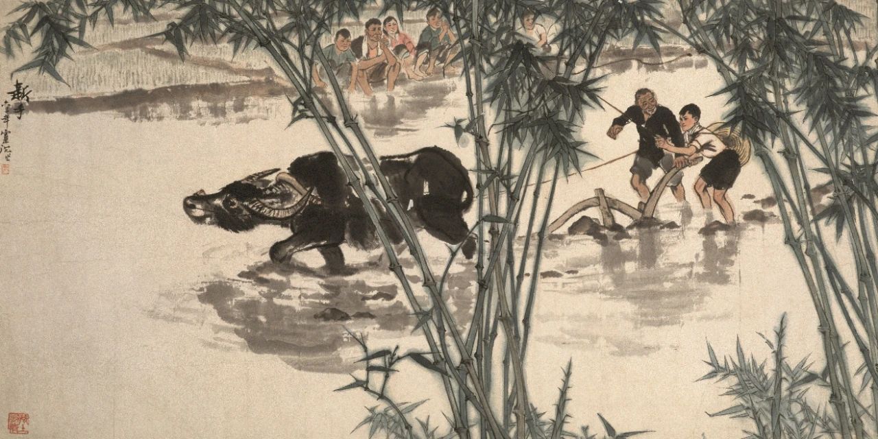 新手卢沉 纸本设色95.5X191.5cm 1963年北京画院藏