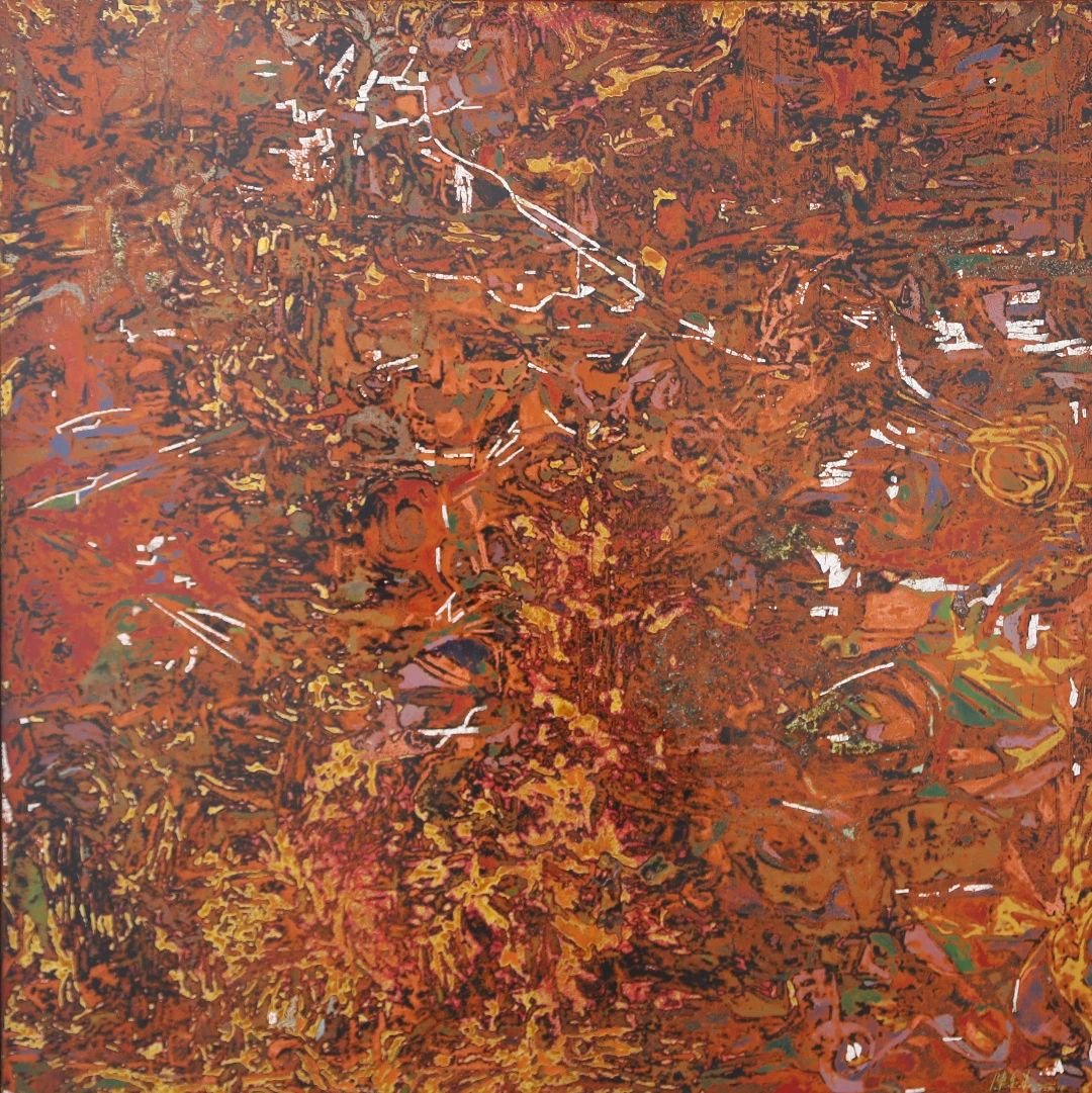 陈金华 《苍茫》 80×80cm 漆画