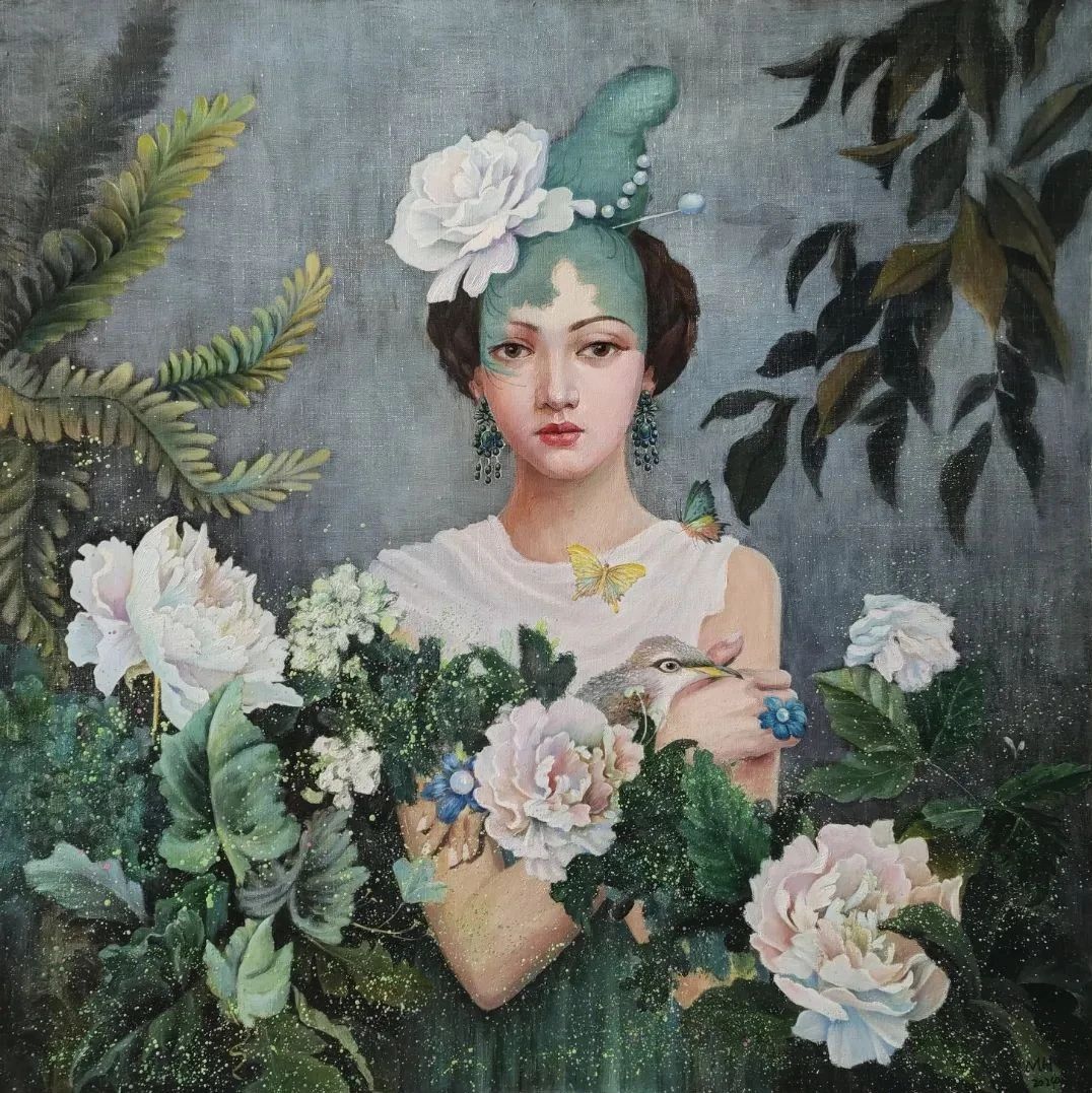 《蝶恋花系列之二》 毛泓90×90cm 布面油画2008年