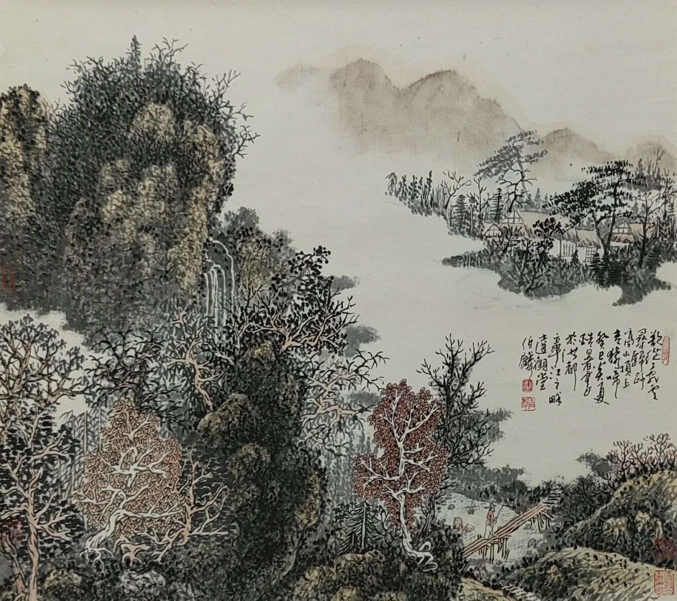 漆伯麟 《青猿啼山水图轴》 219×119cm 中国画 2013