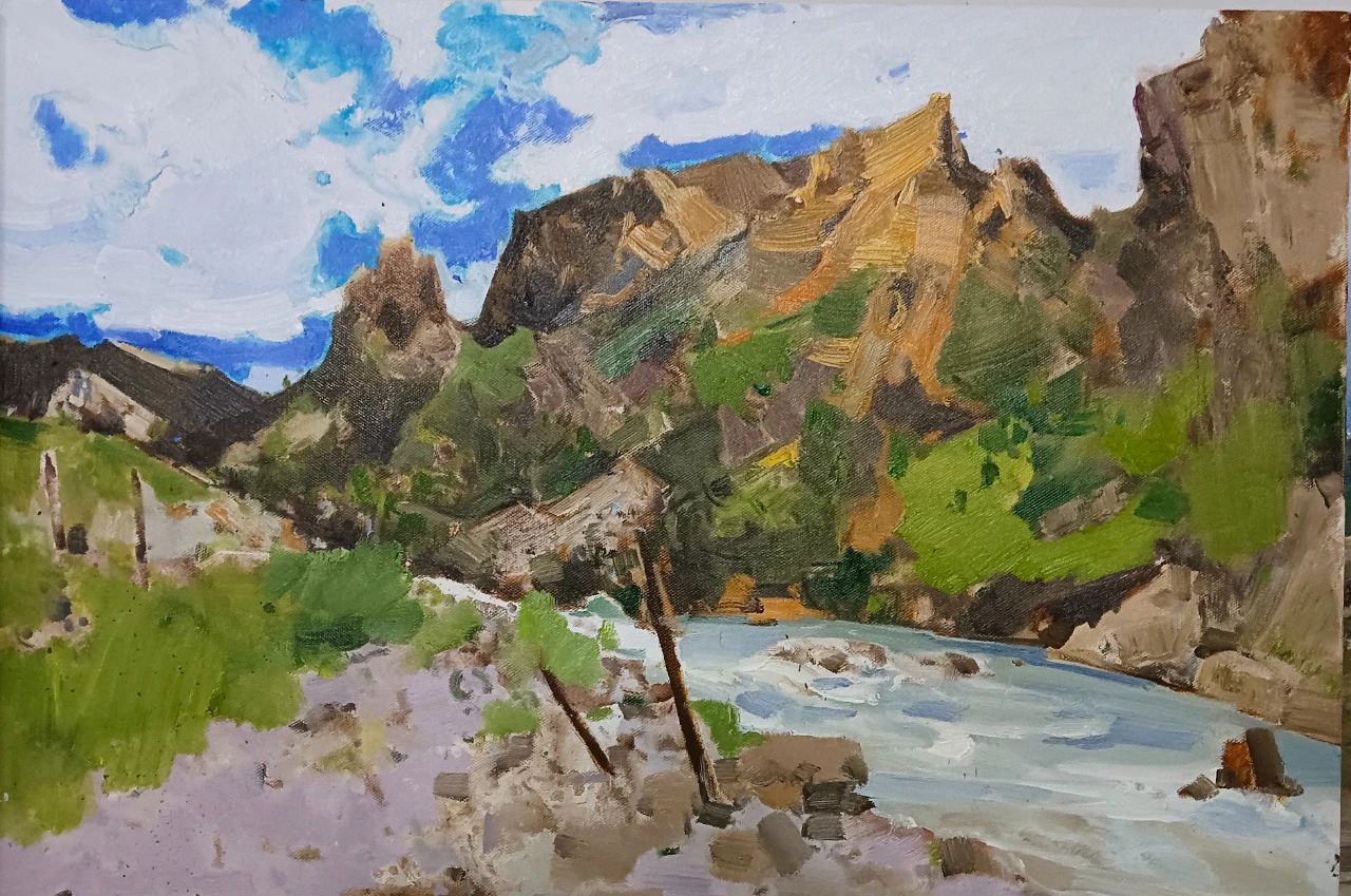 《柏树山风景》60cmX90cm